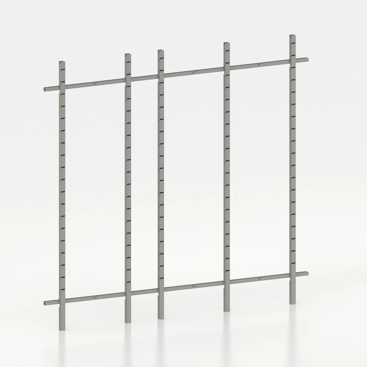 Kit d'agencement linéaire 240 cm avec montants Poto pour boutique — coloris gris