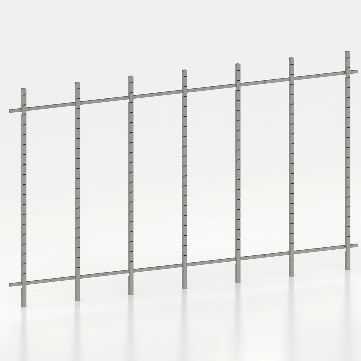 Kit d'agencement linéaire 390 cm avec montants Poto pour boutique — coloris gris