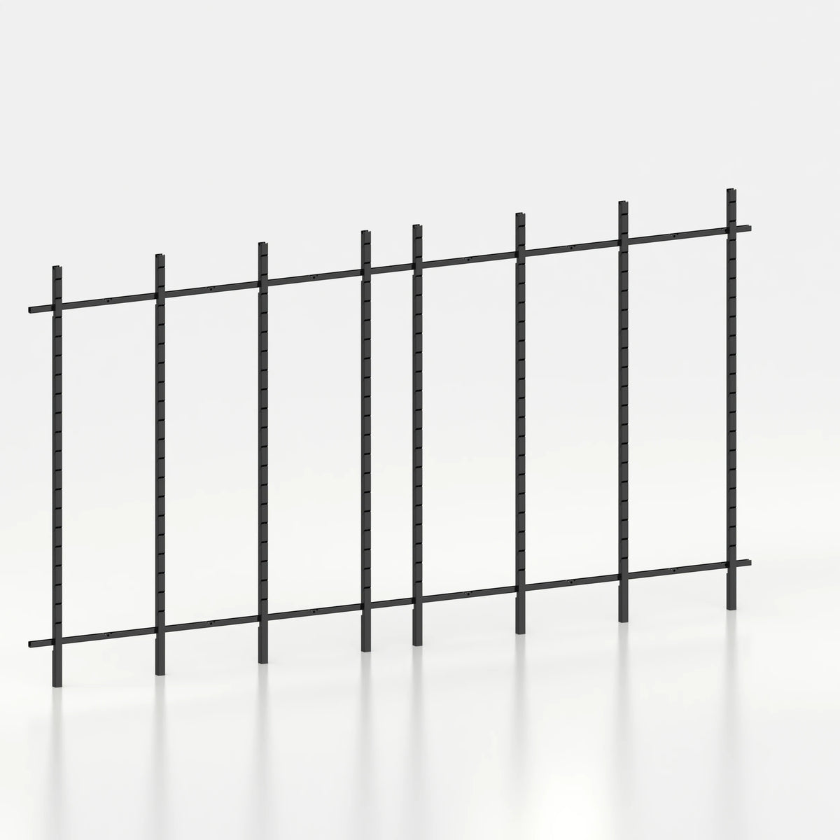 Kit d'agencement linéaire 420 cm avec montants Poto pour boutique — coloris noir