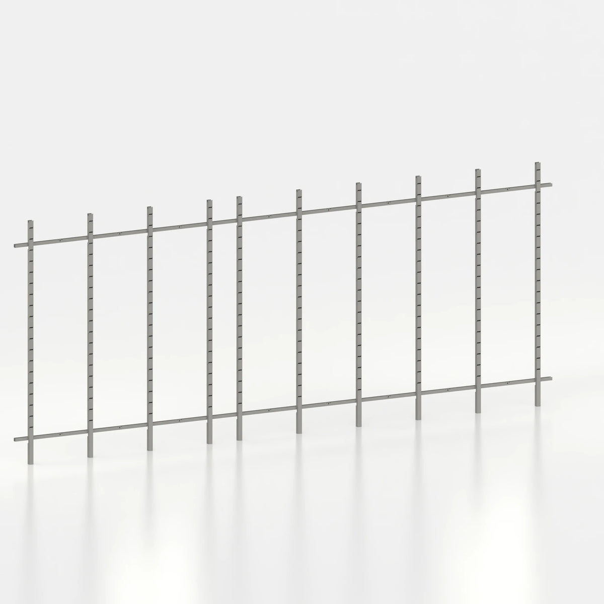 Kit d'agencement linéaire 540 cm avec montants Poto pour boutique — coloris gris