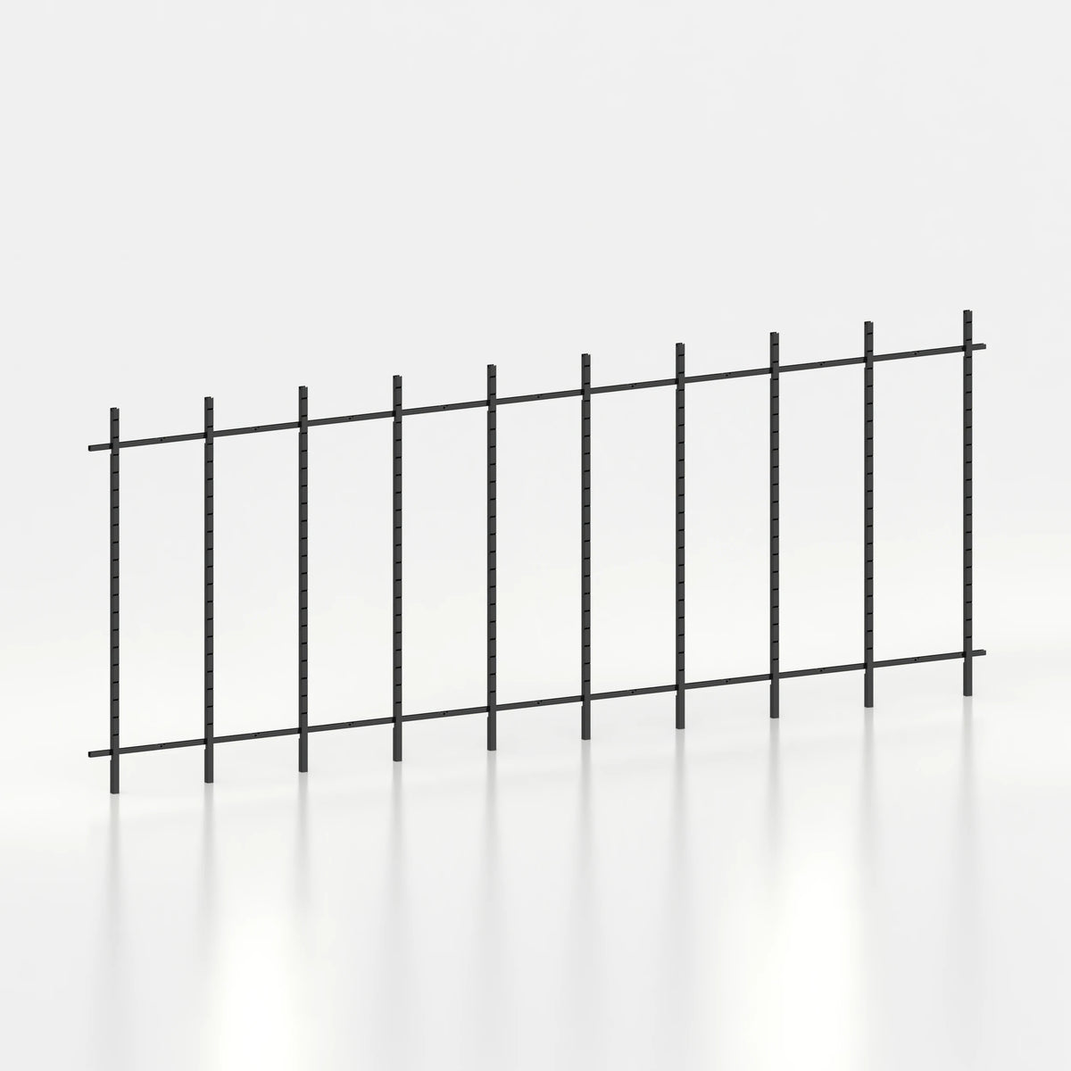 Kit d'agencement linéaire 570 cm avec montants Poto pour boutique — coloris noir