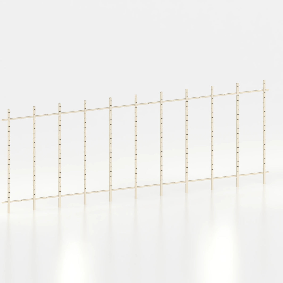 Kit d'agencement linéaire 600 cm avec montants Poto pour boutique — coloris beige