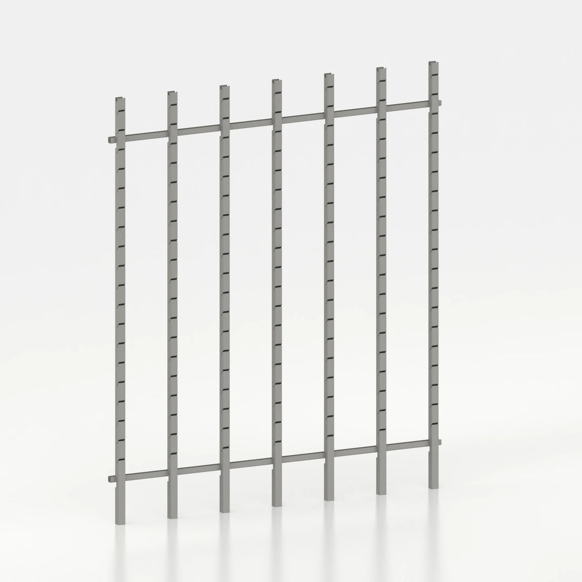 Kit d'agencement mural 190 cm avec montants Poto pour magasin — coloris gris