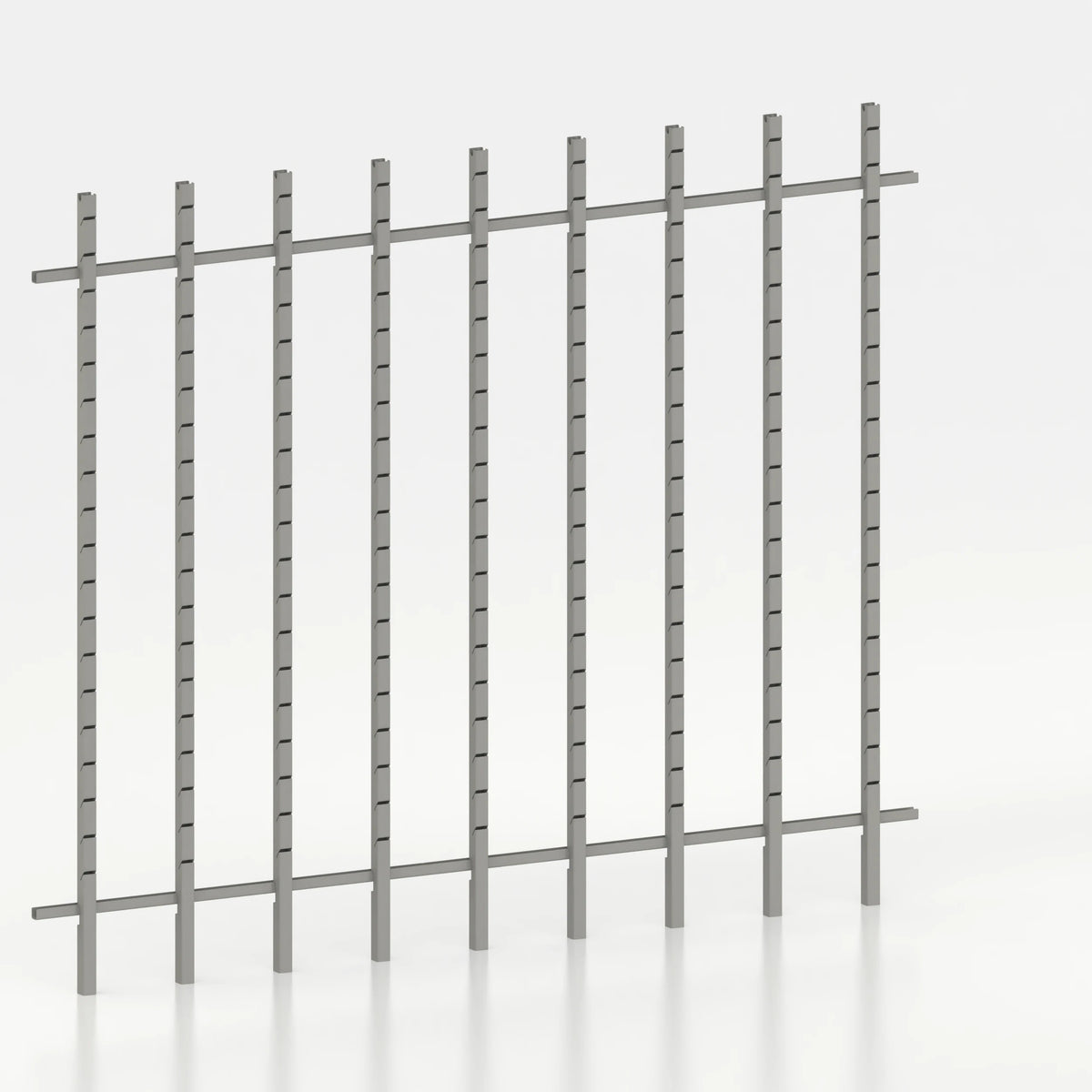 Kit d'agencement mural 270 cm avec montants Poto pour magasin — coloris gris