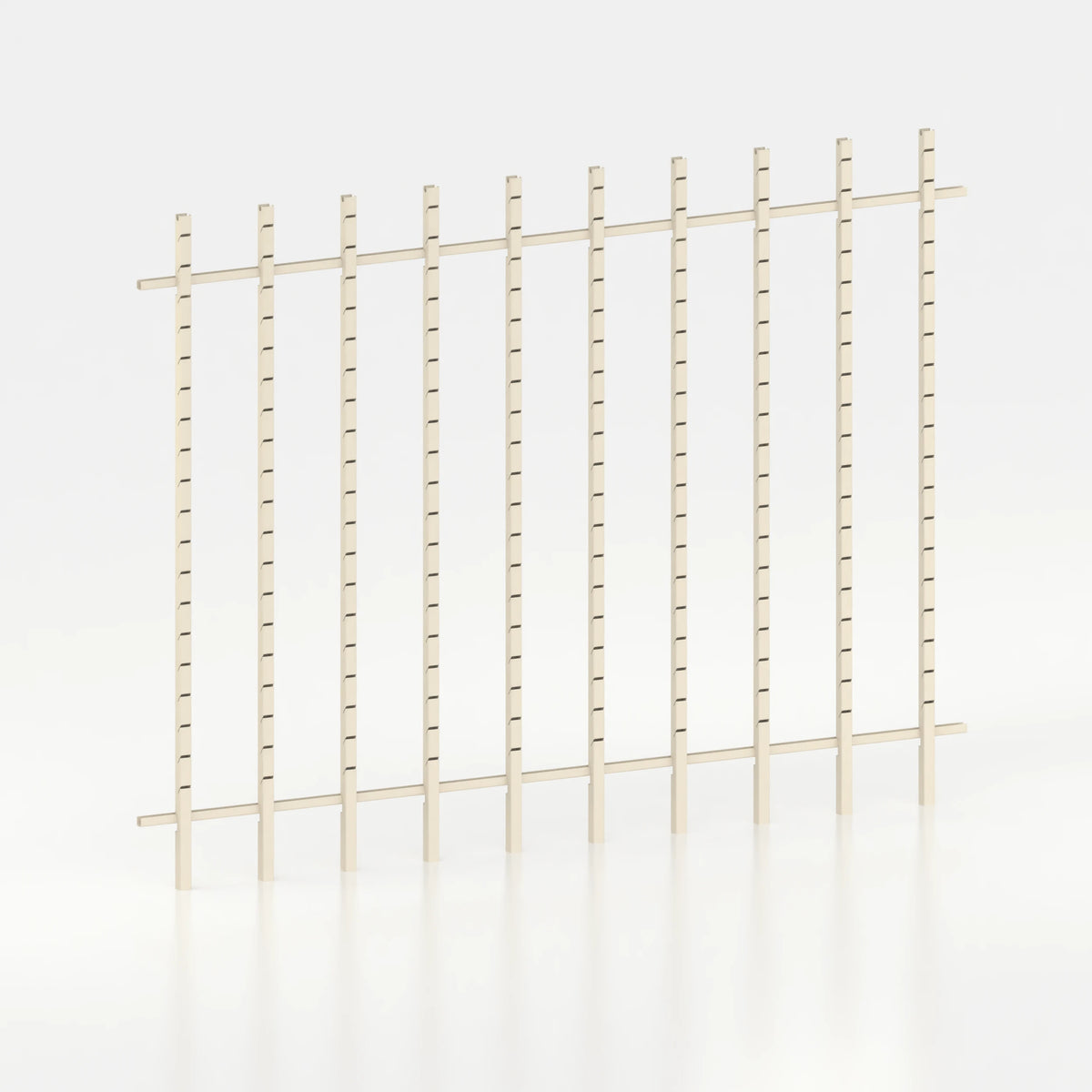Kit d'agencement mural 300 cm avec montants Poto pour magasin — coloris beige