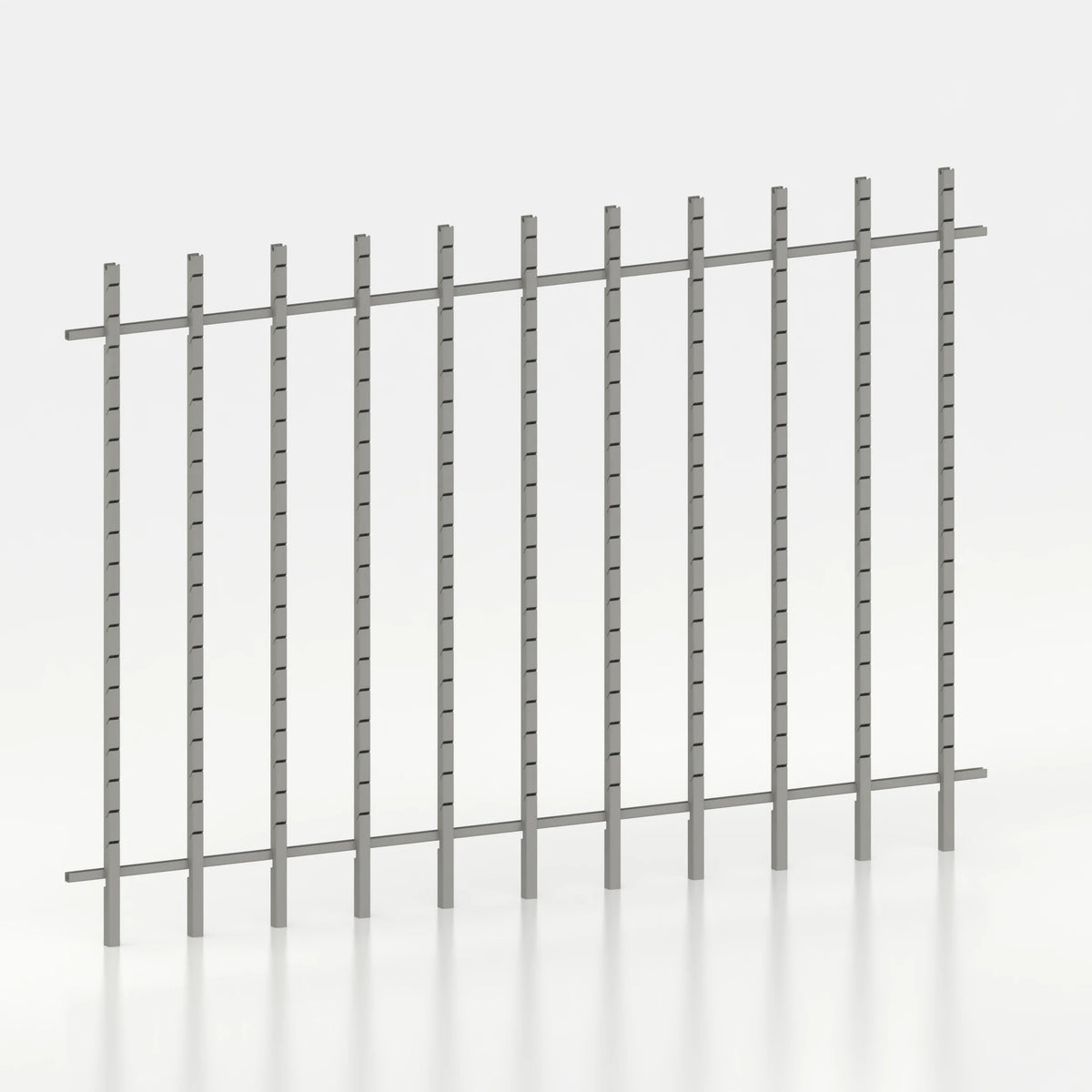 Kit d'agencement mural 330 cm avec montants Poto pour magasin — coloris gris