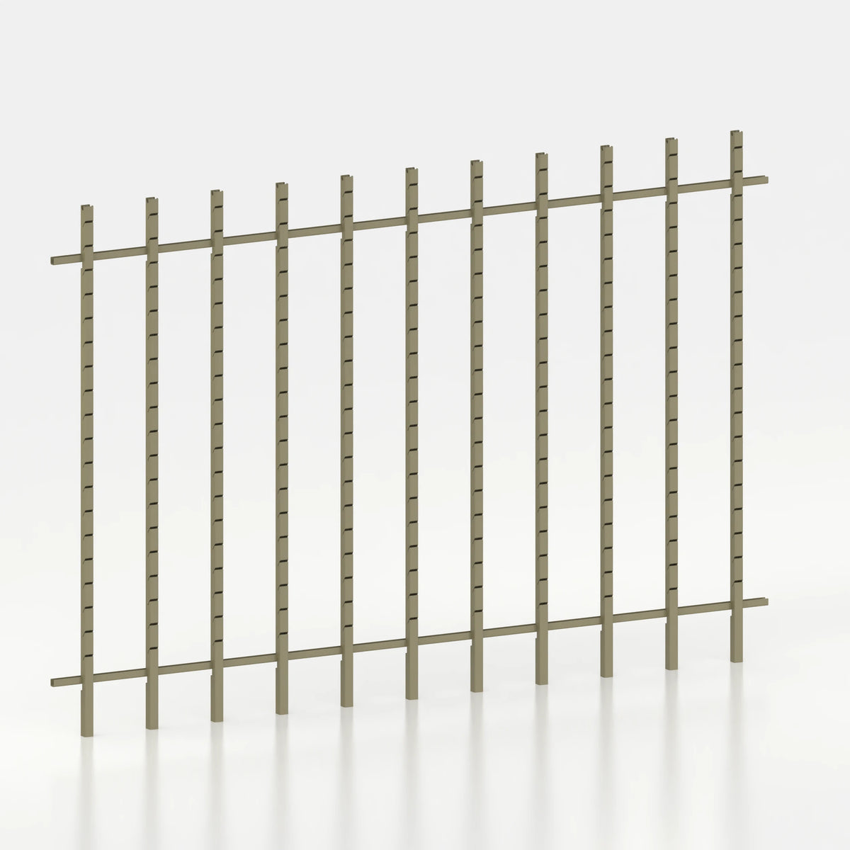 Kit d'agencement mural 330 cm avec montants Poto pour magasin — coloris kaki