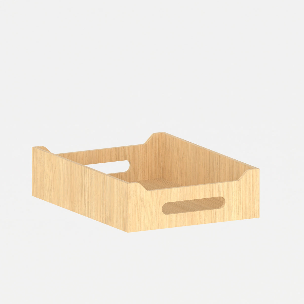 Plateau de présentation aux lignes courbes pour adoucir la présentation des collections.