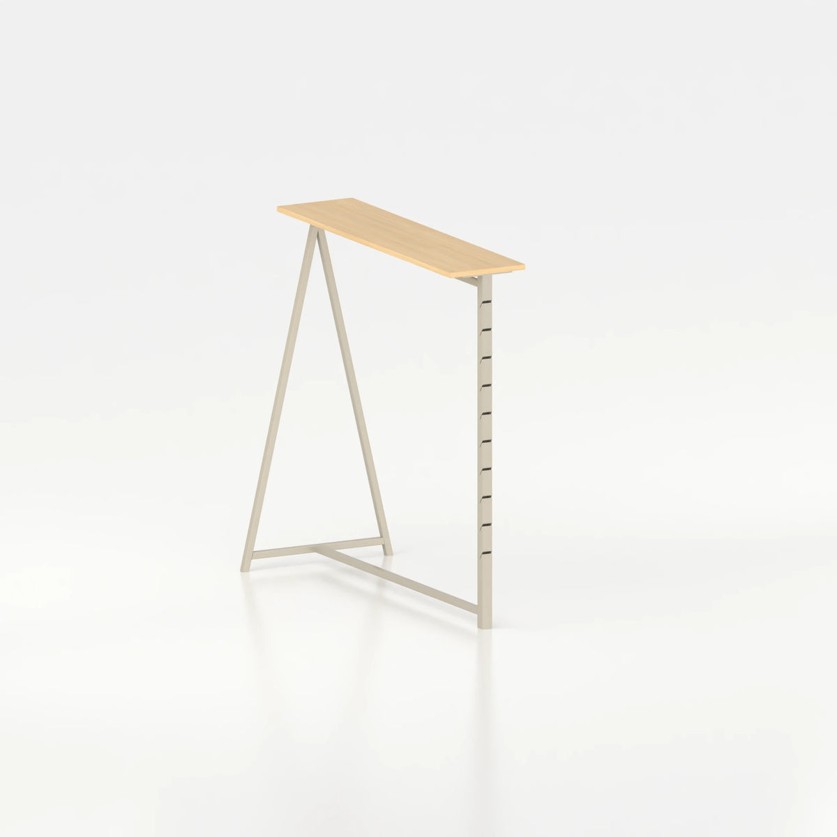 Présentoir penderie pour îlot central concept store — bois chêne clair et coloris beige
