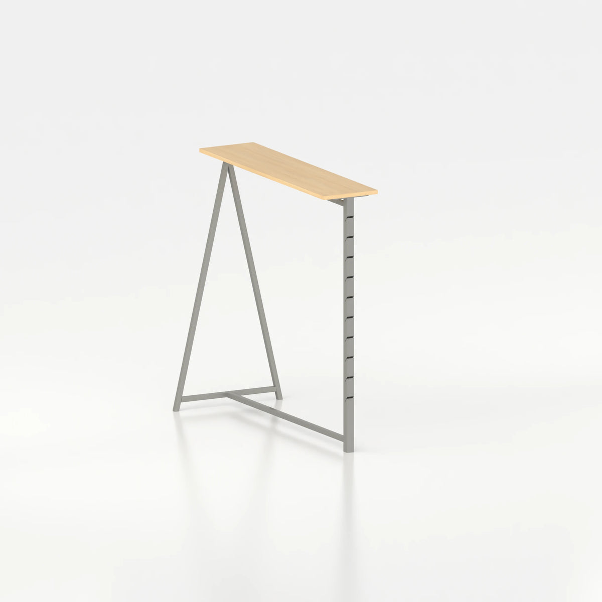 Présentoir penderie pour îlot central concept store — bois chêne clair et coloris gris