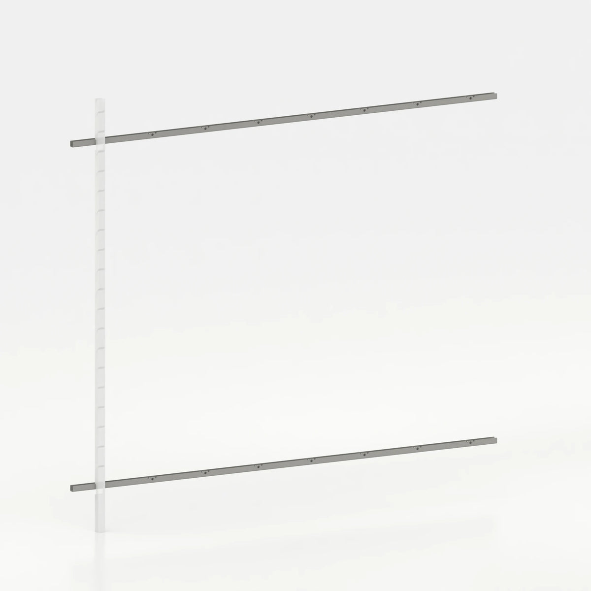 Rail mural d'agencement avec lisses de 240 cm magasin — coloris gris