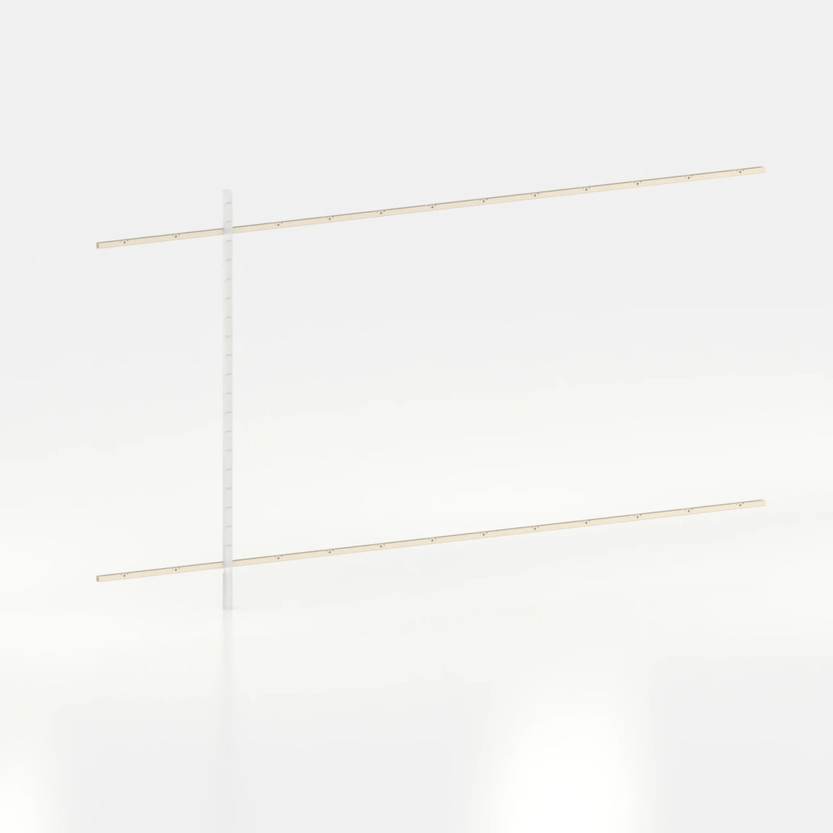 Rail mural d'agencement avec lisses de 390 cm showroom — coloris beige