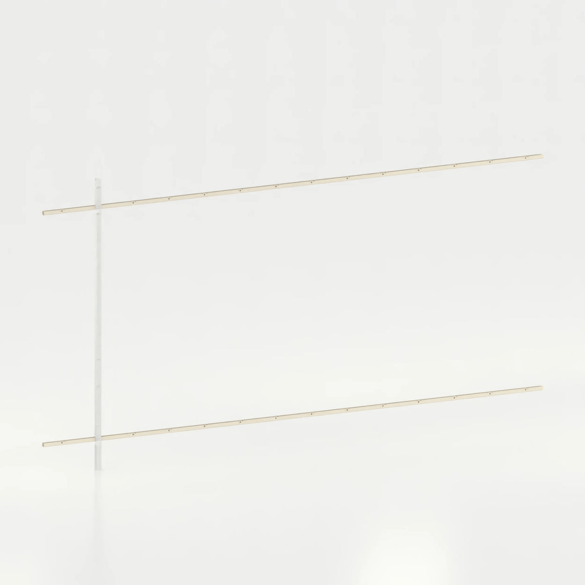 Rail mural d'agencement avec lisses de 420 cm magasin — coloris beige