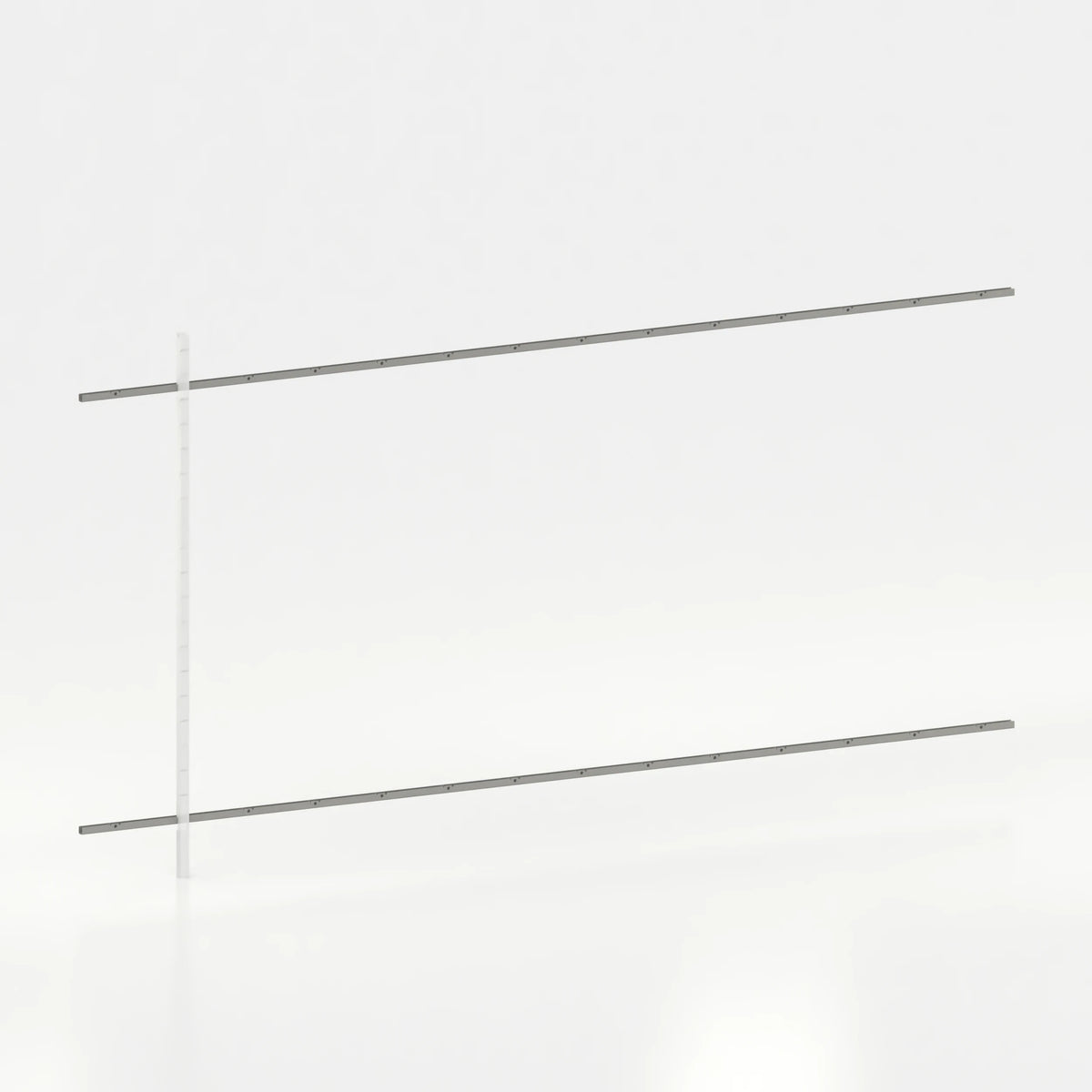 Rail mural d'agencement avec lisses de 420 cm magasin — coloris gris