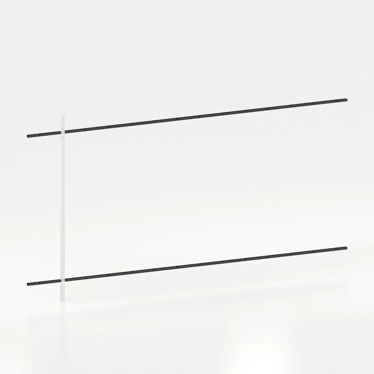 Rail mural d'agencement avec lisses de 420 cm magasin — coloris noir