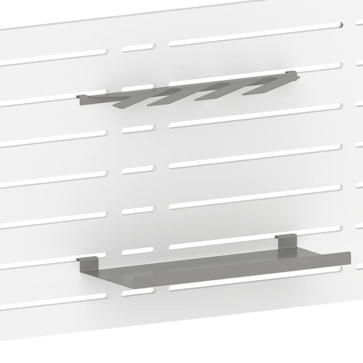 Support d'exposition pour snowboard (panneau rainuré) — coloris gris