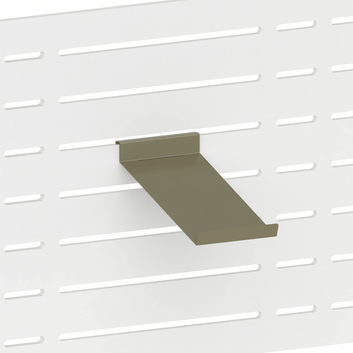 Tablette de merchandising inclinée (panneau Slatwall) — coloris kaki