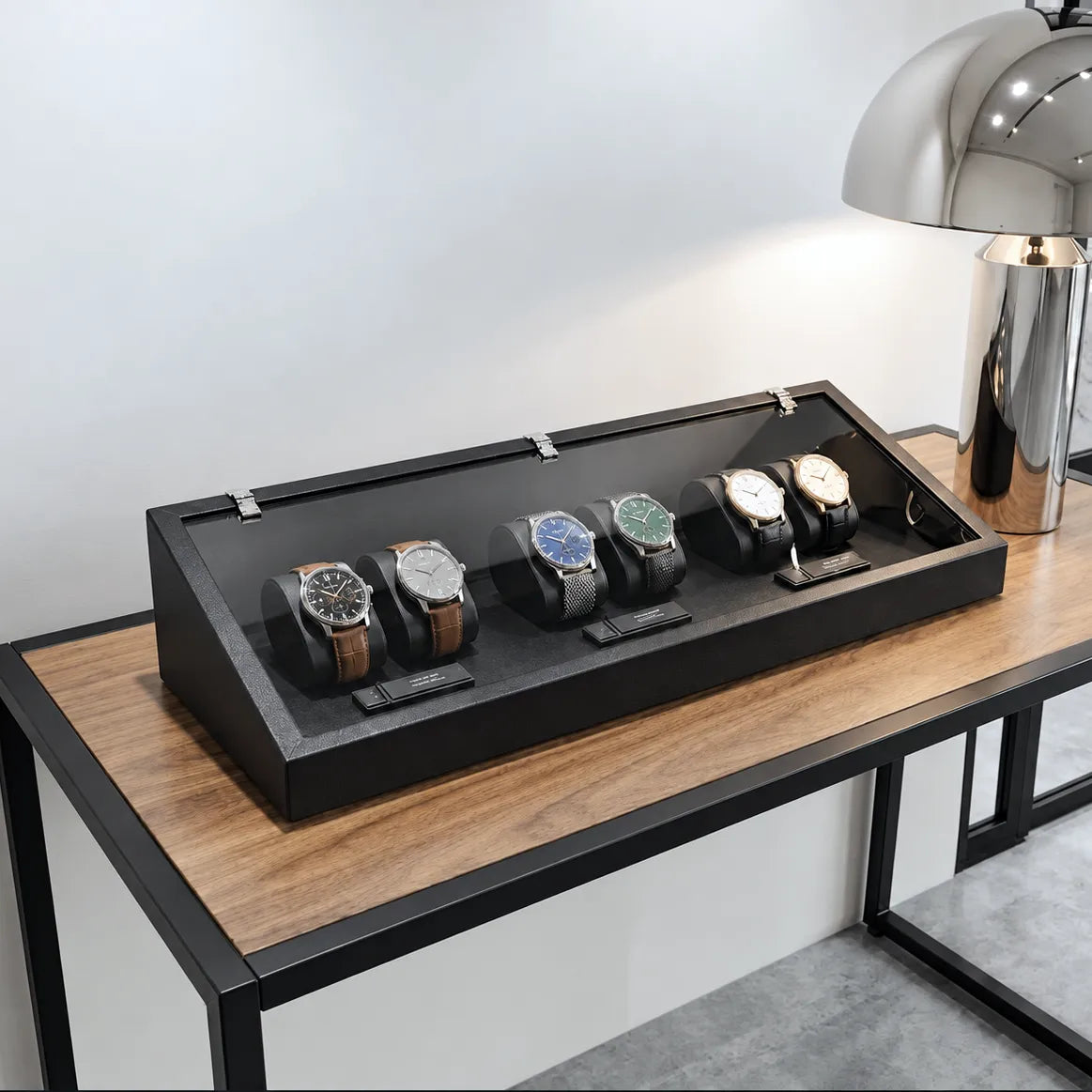 Vitrine de comptoir avec couvercle en verre